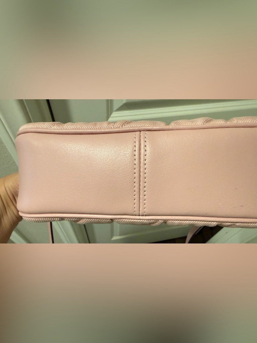 Coach Mini Jamie Camera Bag Pink Quilted Denim Leather - Picture 7 of 12